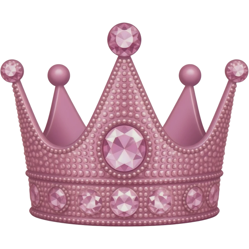 Pink shiny crown with diamonds and sparkles emoji