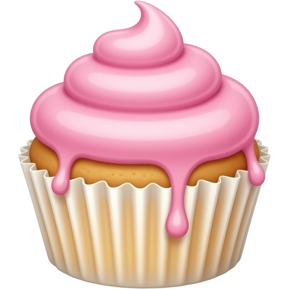 Cupcake with pink icing emoji