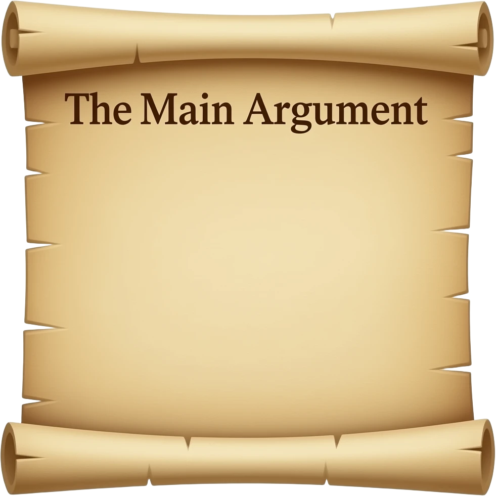 argument, like from or for a main idea. not a person, but an object or thing emoji