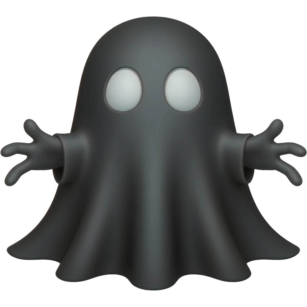 Black sheet ghost emoji