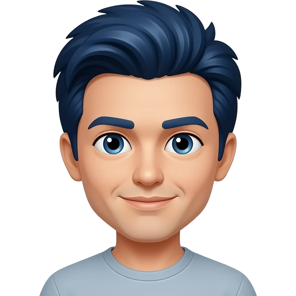 cabello azul oscuro emoji