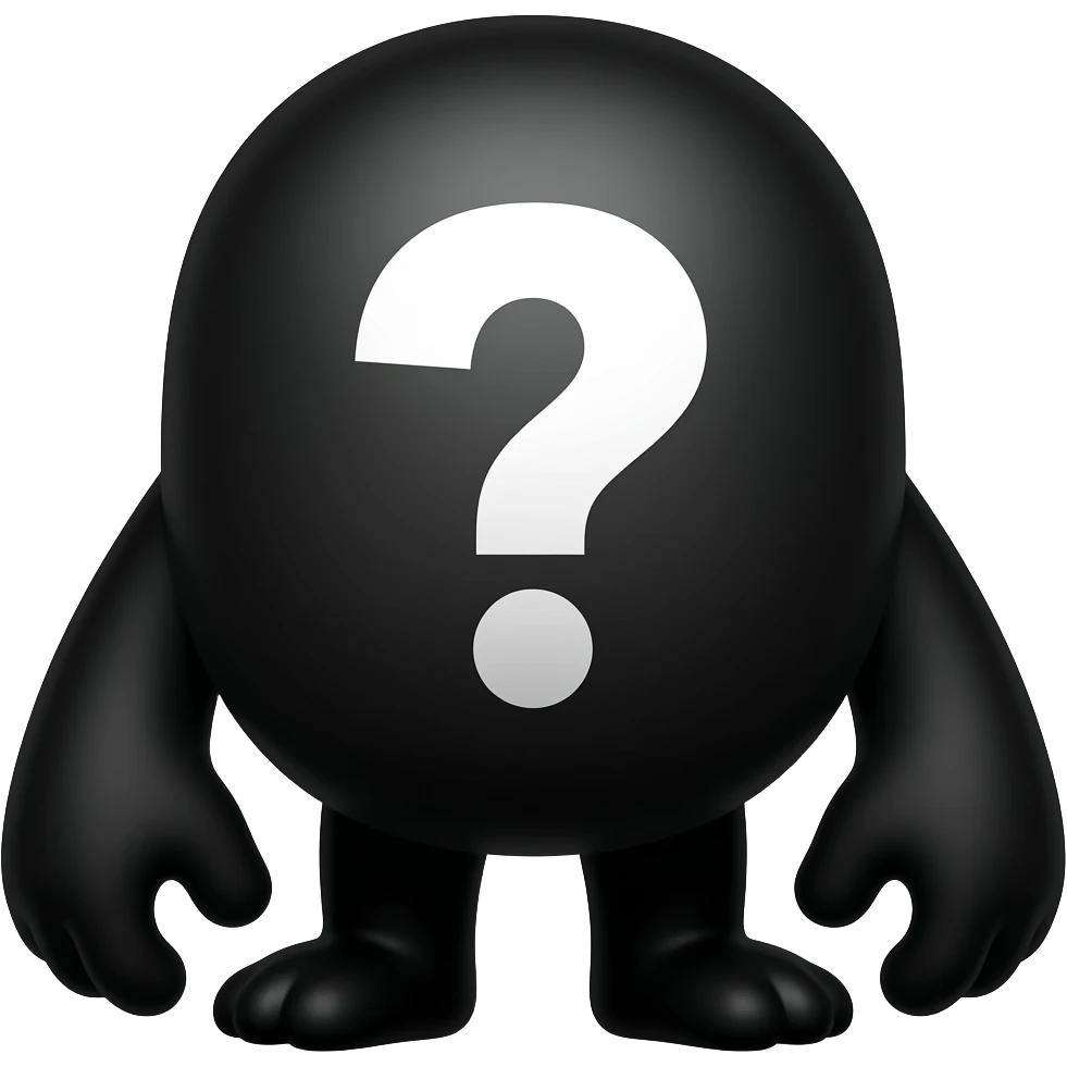 something mysterios.....it is blacked out but has a white ? on its face it is not a boy it is not a girl...........we dont know what it is emoji