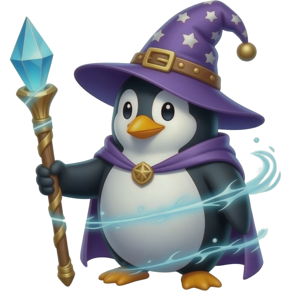 Penguin Wizard emoji