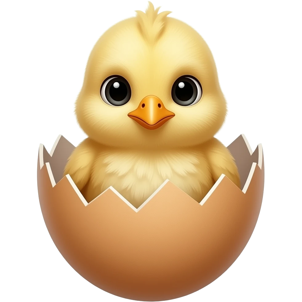 Baby chick in the shell of a broken egg emoji