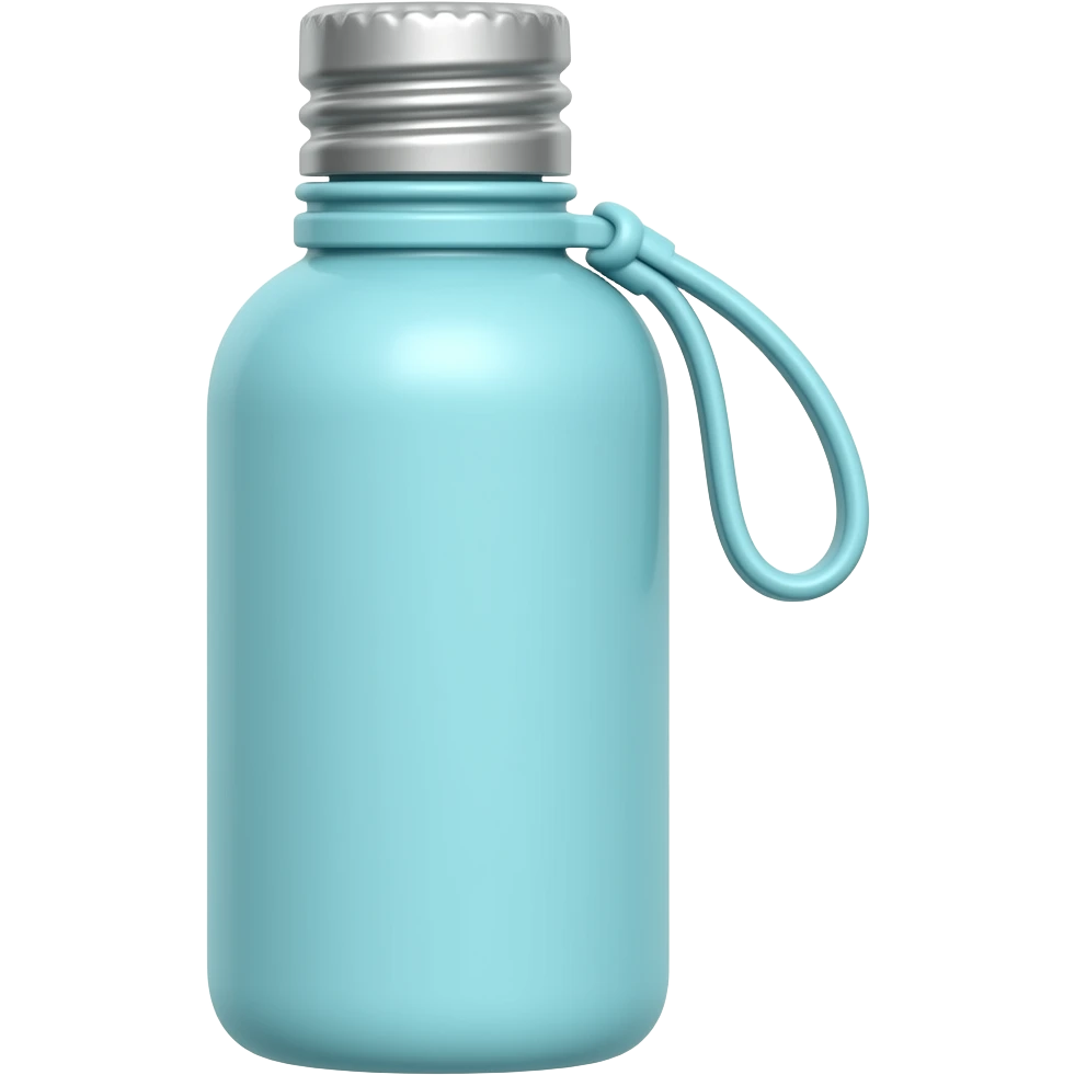 Pastel Blue Insulated Water Bottle With Screw Cap And Pastel Blue Strap emoji