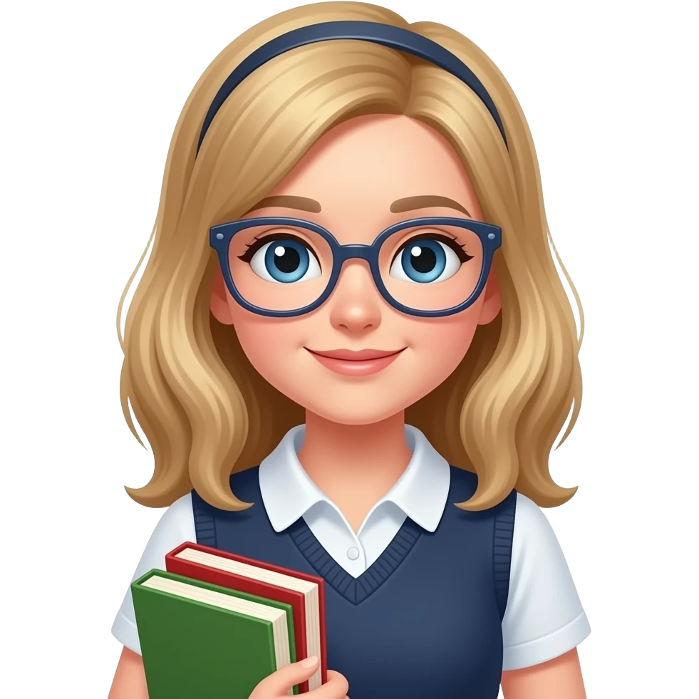 Венздей в стилі вчительки з книгами дівчина emoji