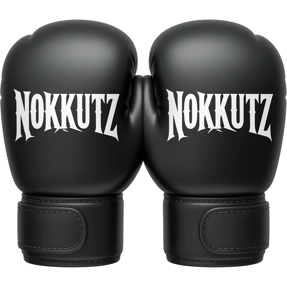 BLACK Boxing gloves with text "NOKKUTZ", mafia style emoji