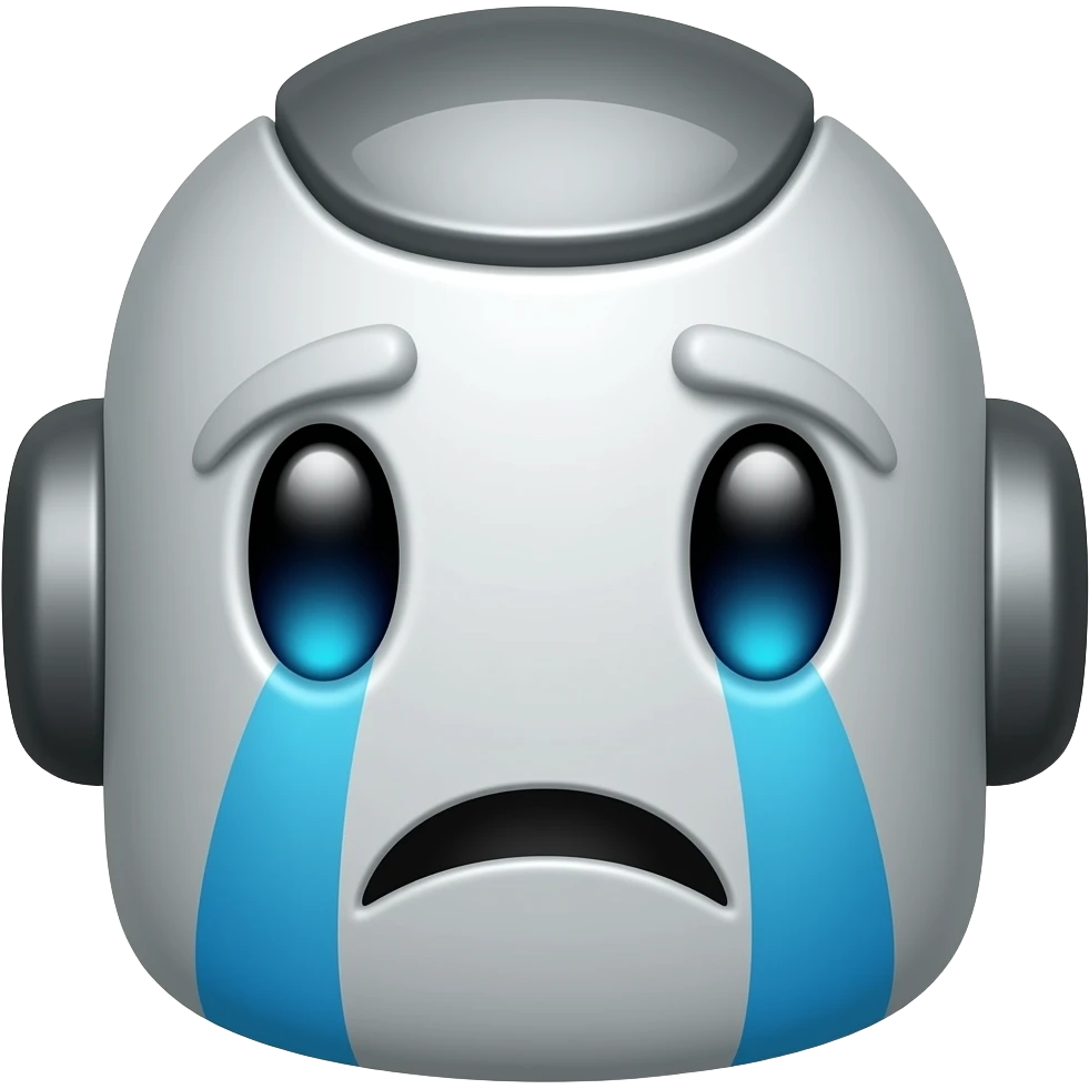 robot face crying emoji