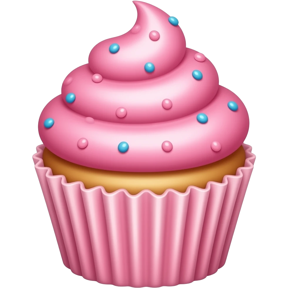Cupcake with pink icing emoji
