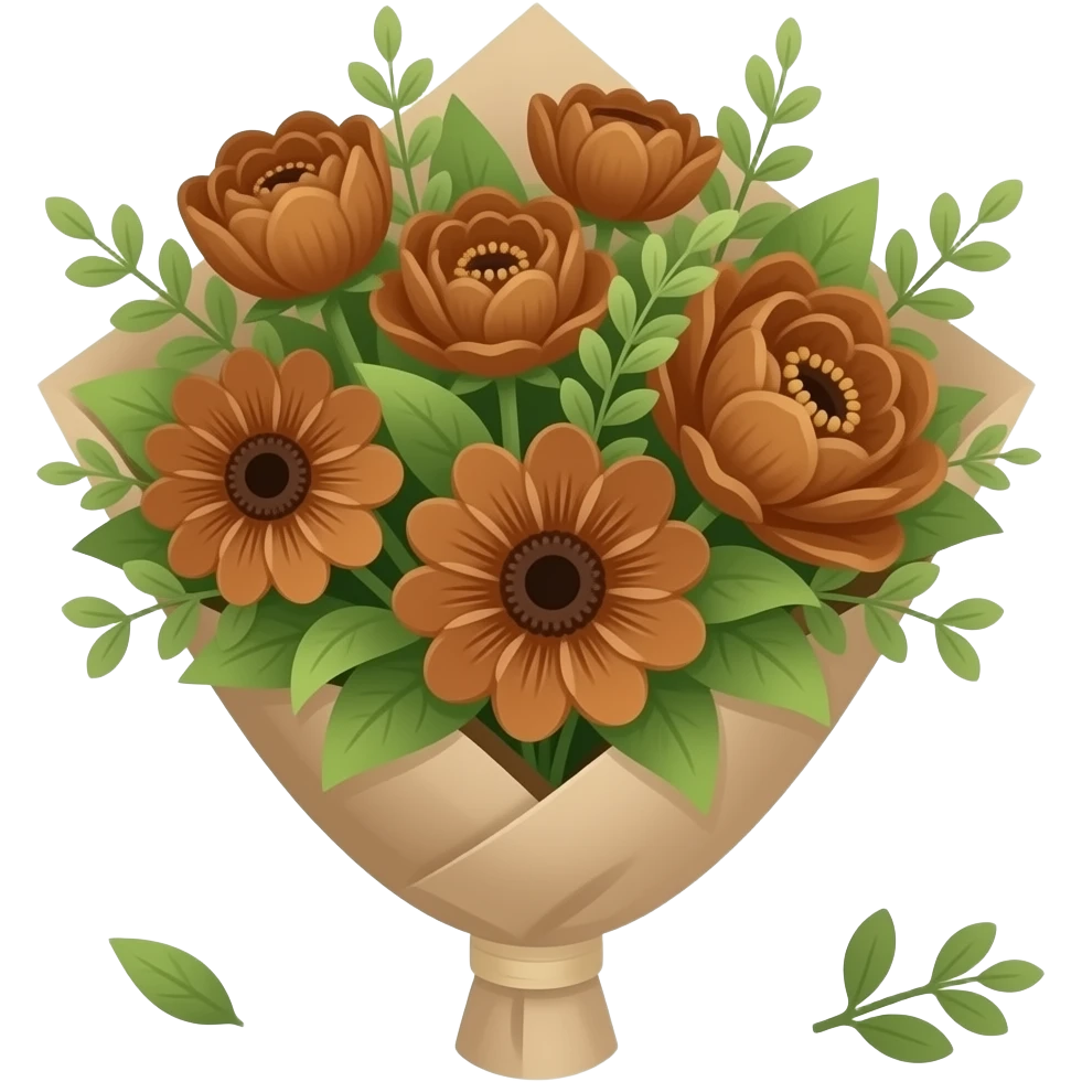 باقة ورد بني بدون الاخضر emoji