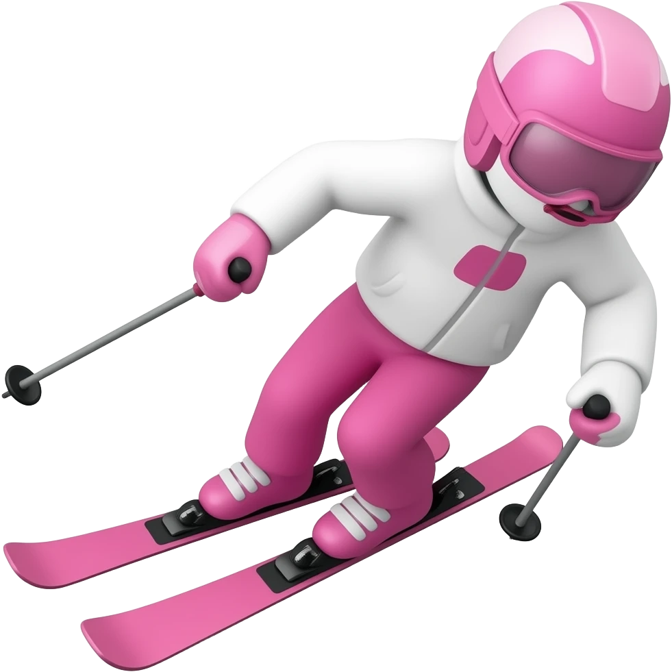 ski couleur rose emoji