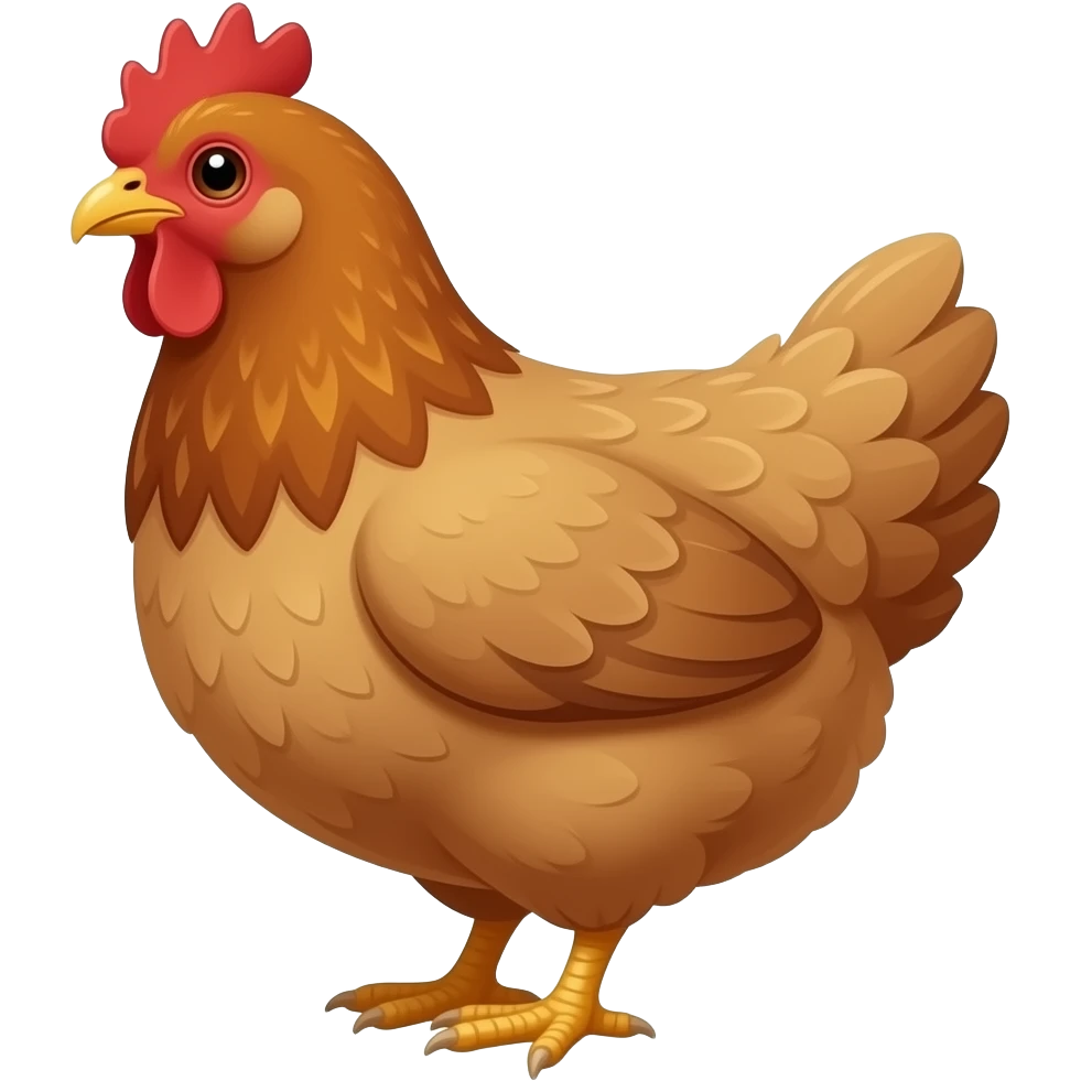 Brown hen cute emoji