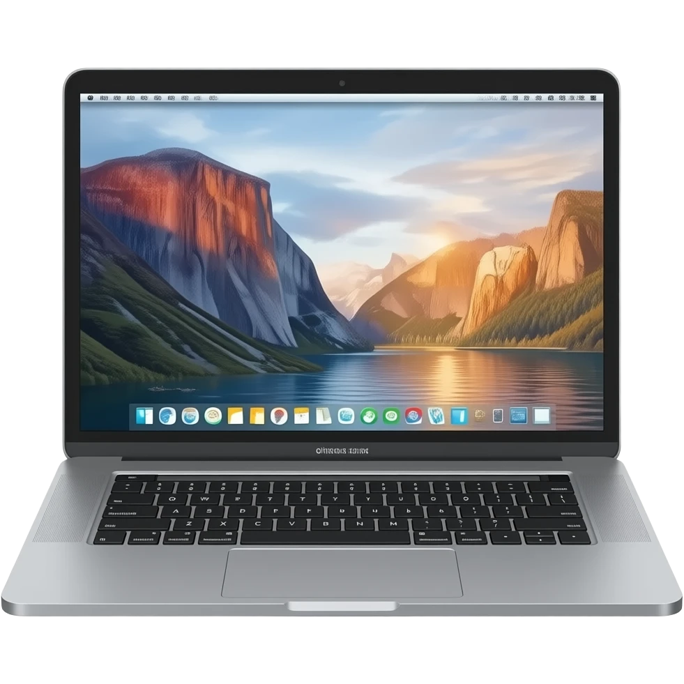 MacBook Pro space gray 16" open emoji