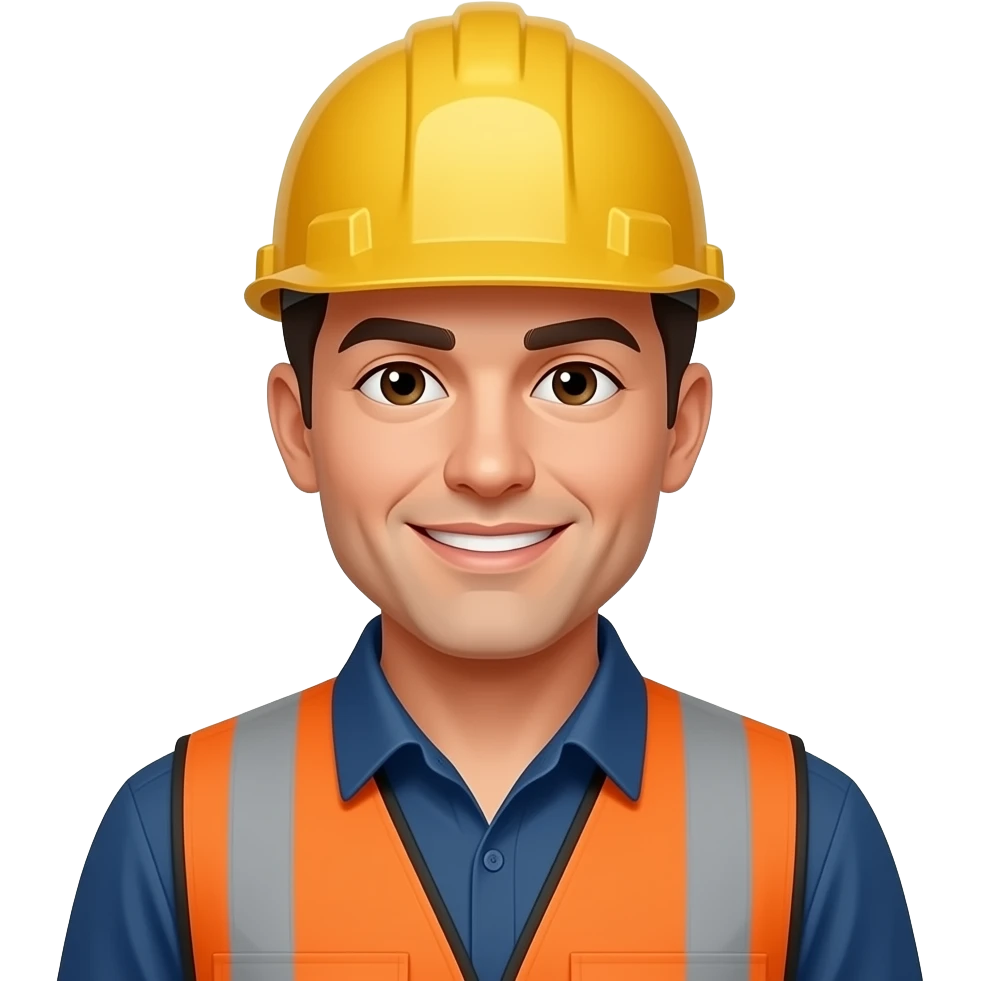 cartoonish game assert Construction Bulider (just face and upper body area) emoji