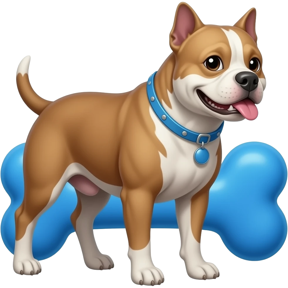 A pitbull with blue boe emoji