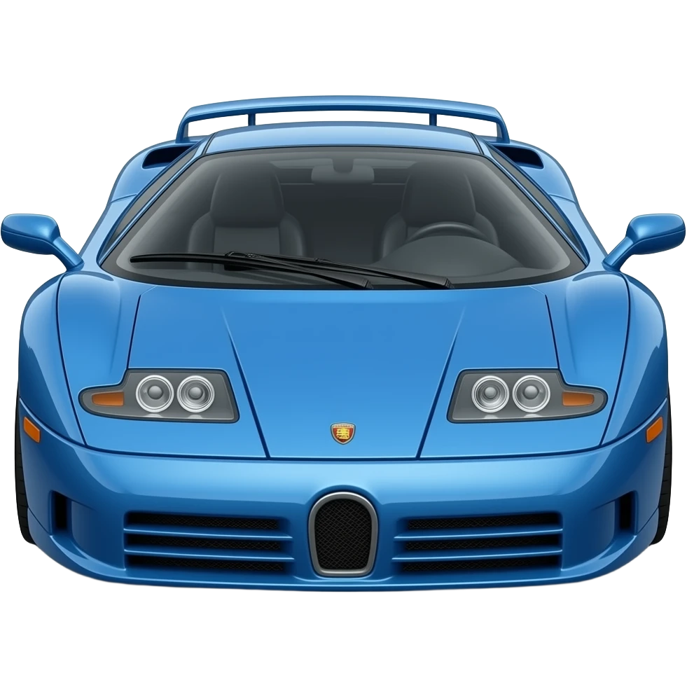 blue bugatti EB110, hyper realistic highly detailled emoji