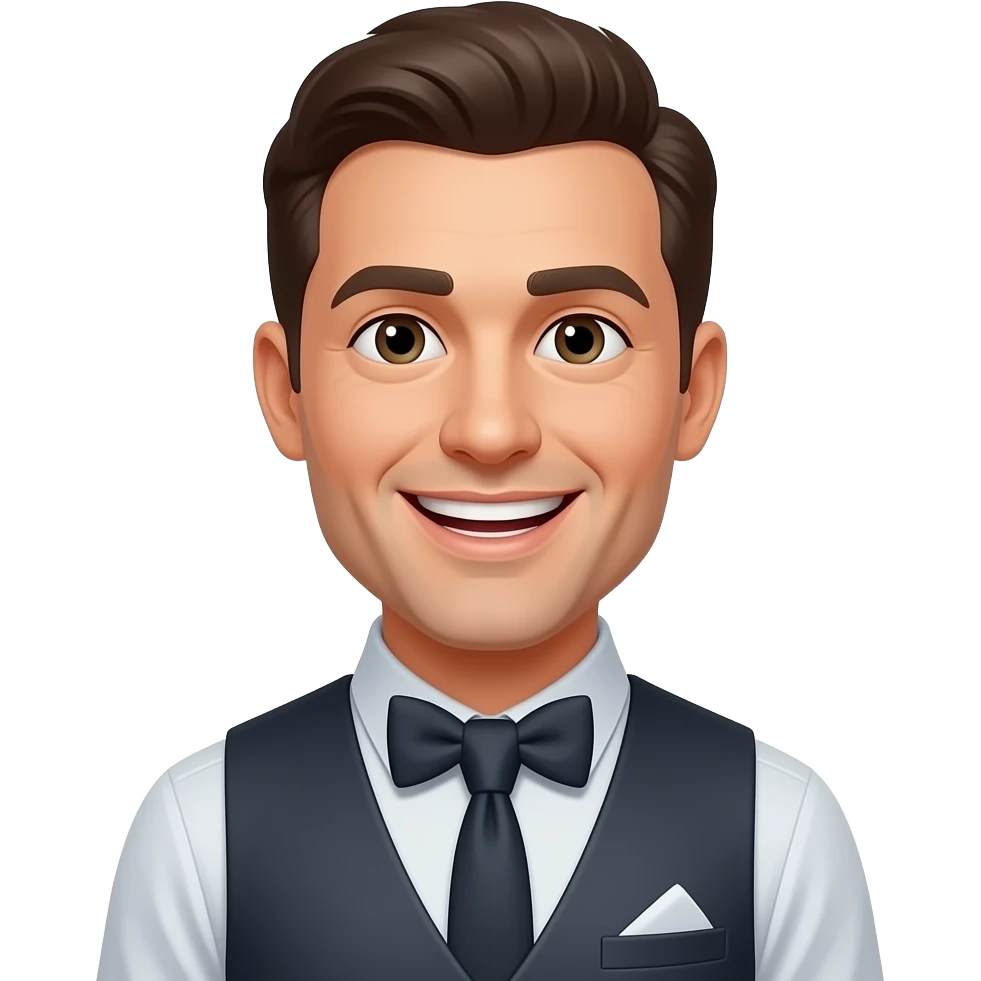 A man wearing a dress with a stretch smile emoji