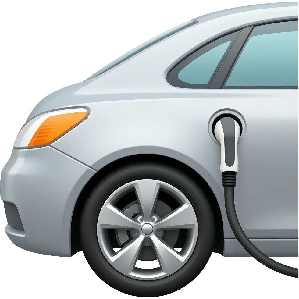 EV charger plugged into car emoji