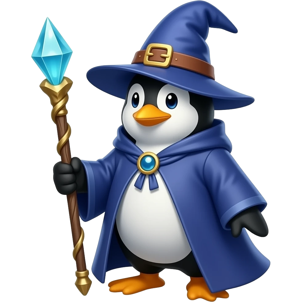 Penguin Wizard emoji