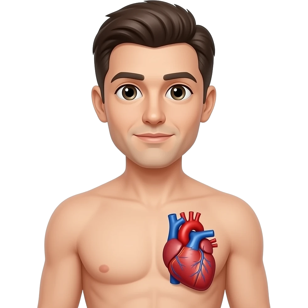 A person't chest with some indication that their heart is beating. emoji