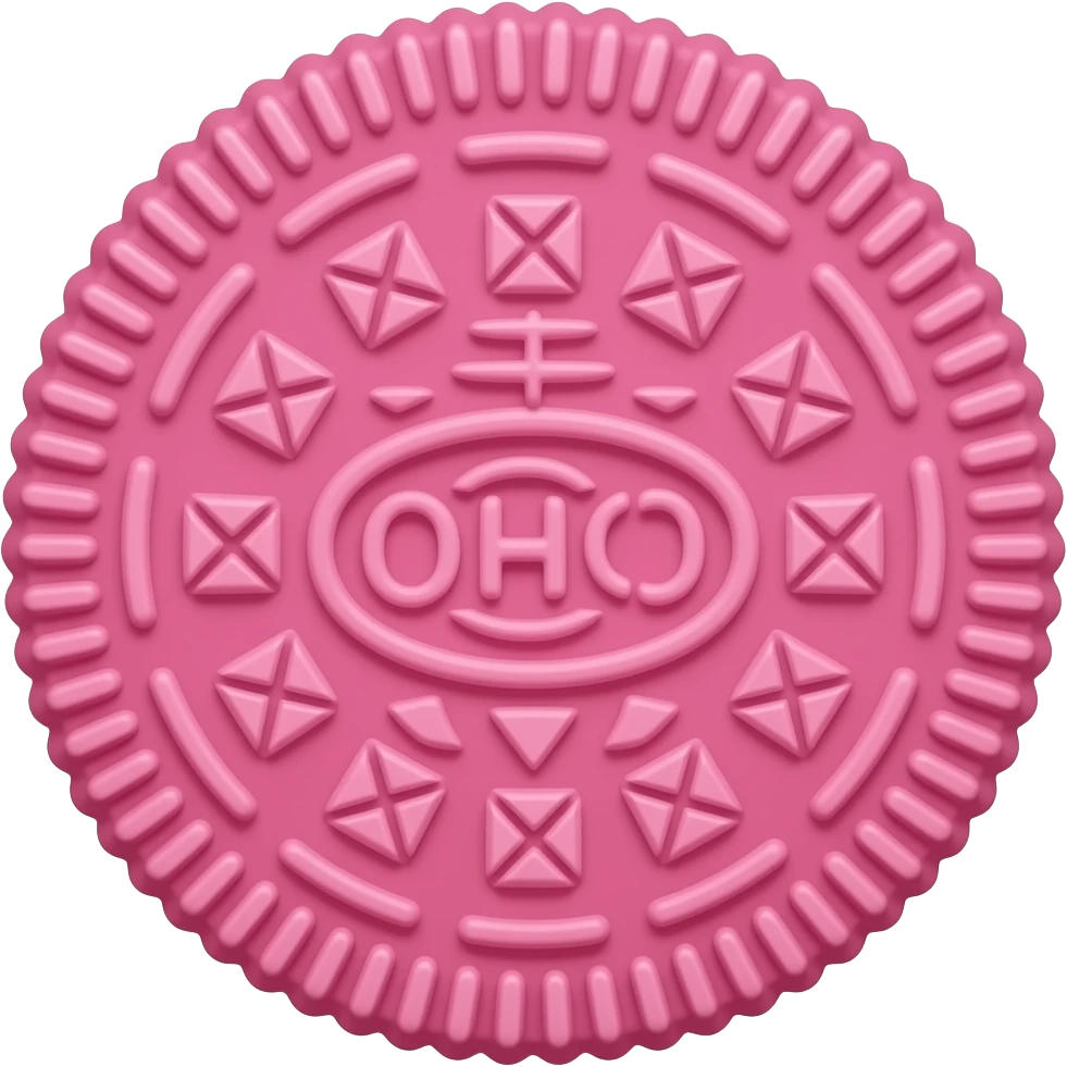 A pink oreo emoji emoji