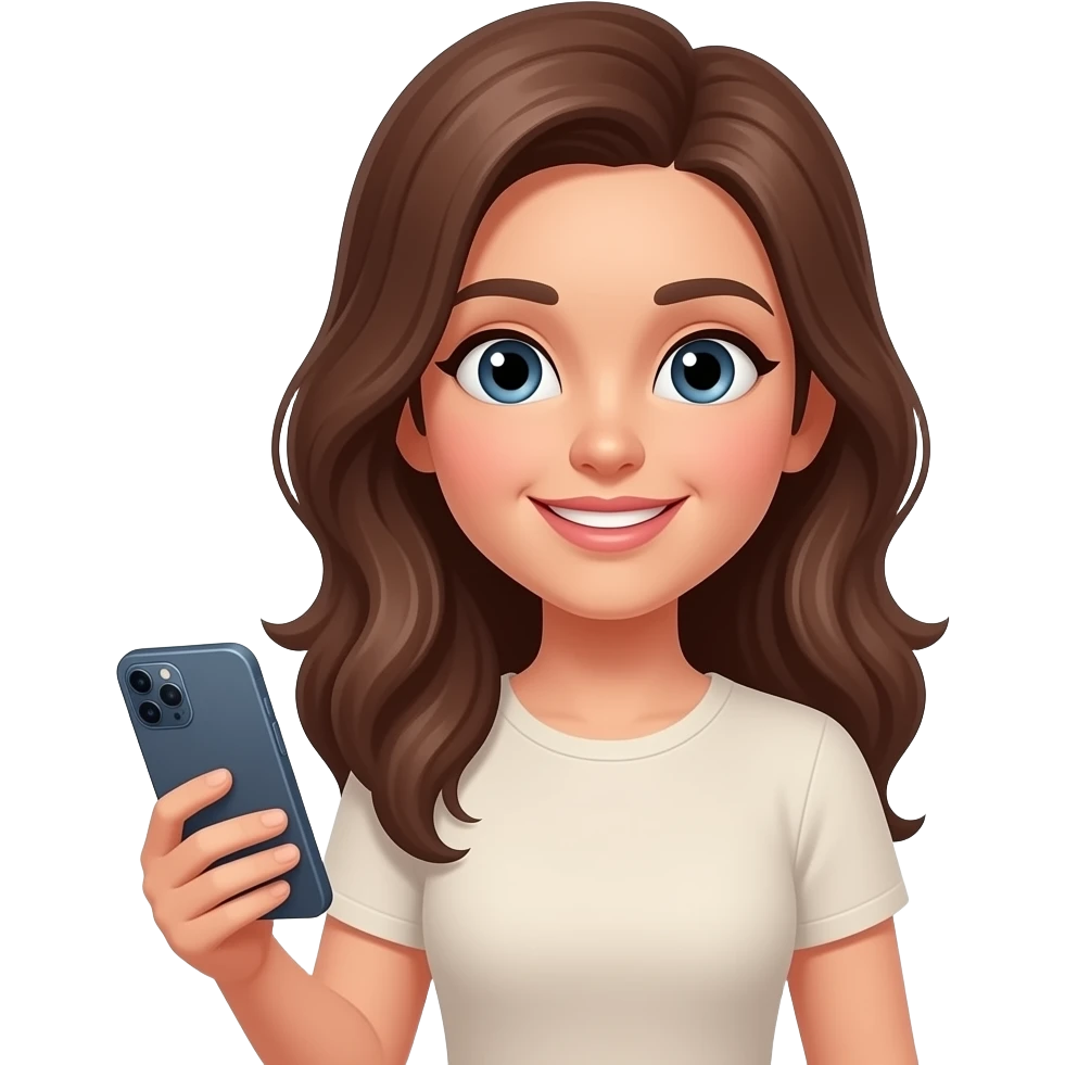 mujer con celular emoji