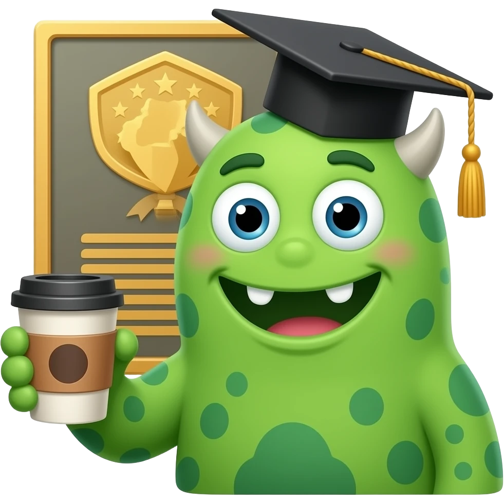 cartoon monster celebrating early retirement emoji