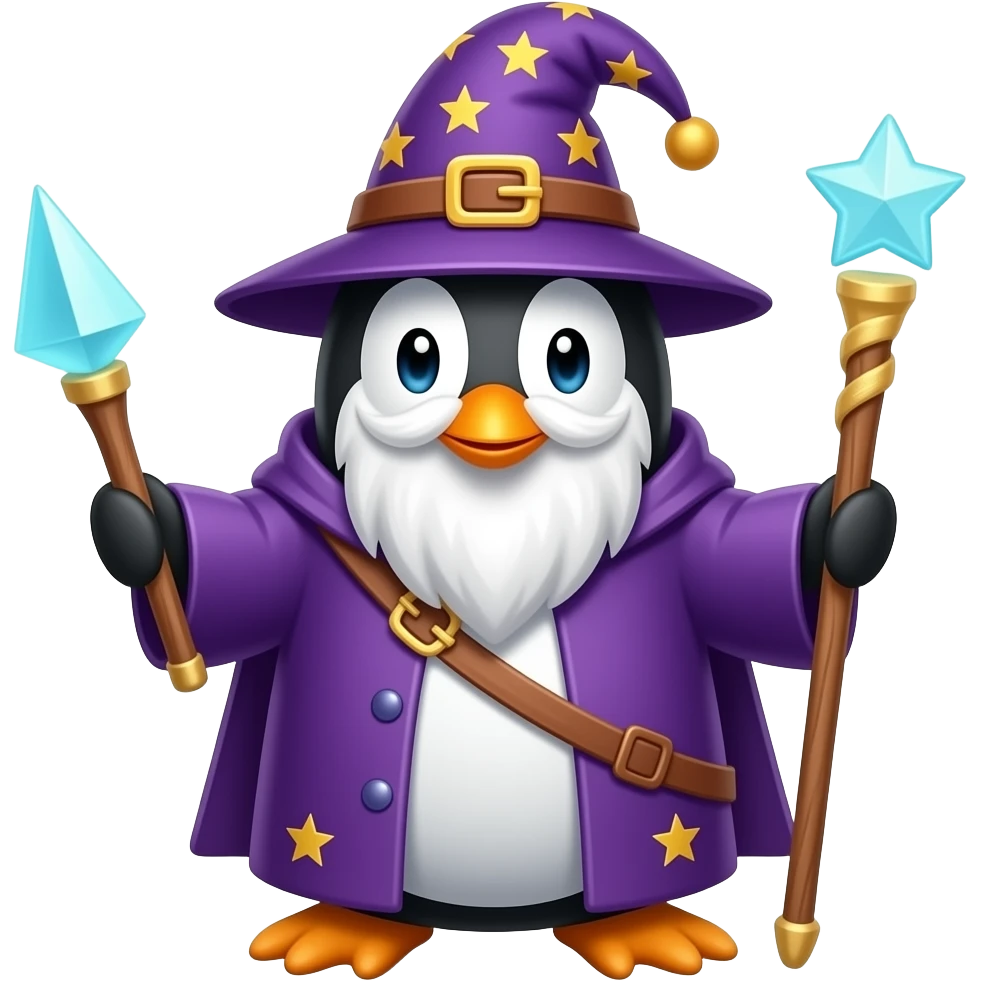 Penguin Wizard emoji
