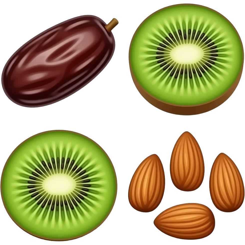 Финики 1 киви и миндаль emoji