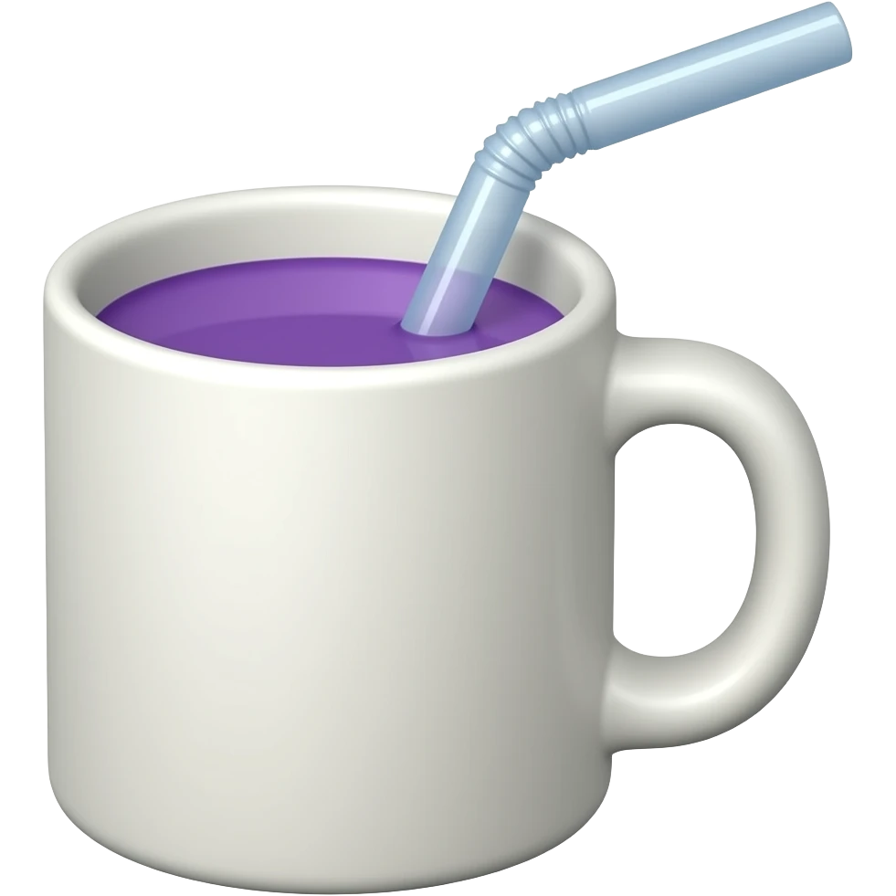 cup with purple liquid inside and a straw emoji