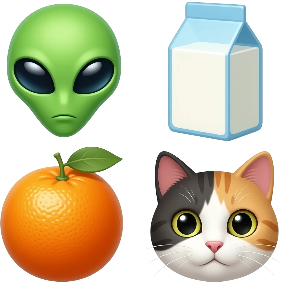 👽🥛🍊🐈 emoji