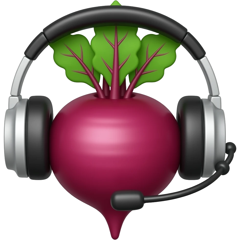 beet using headsets emoji
