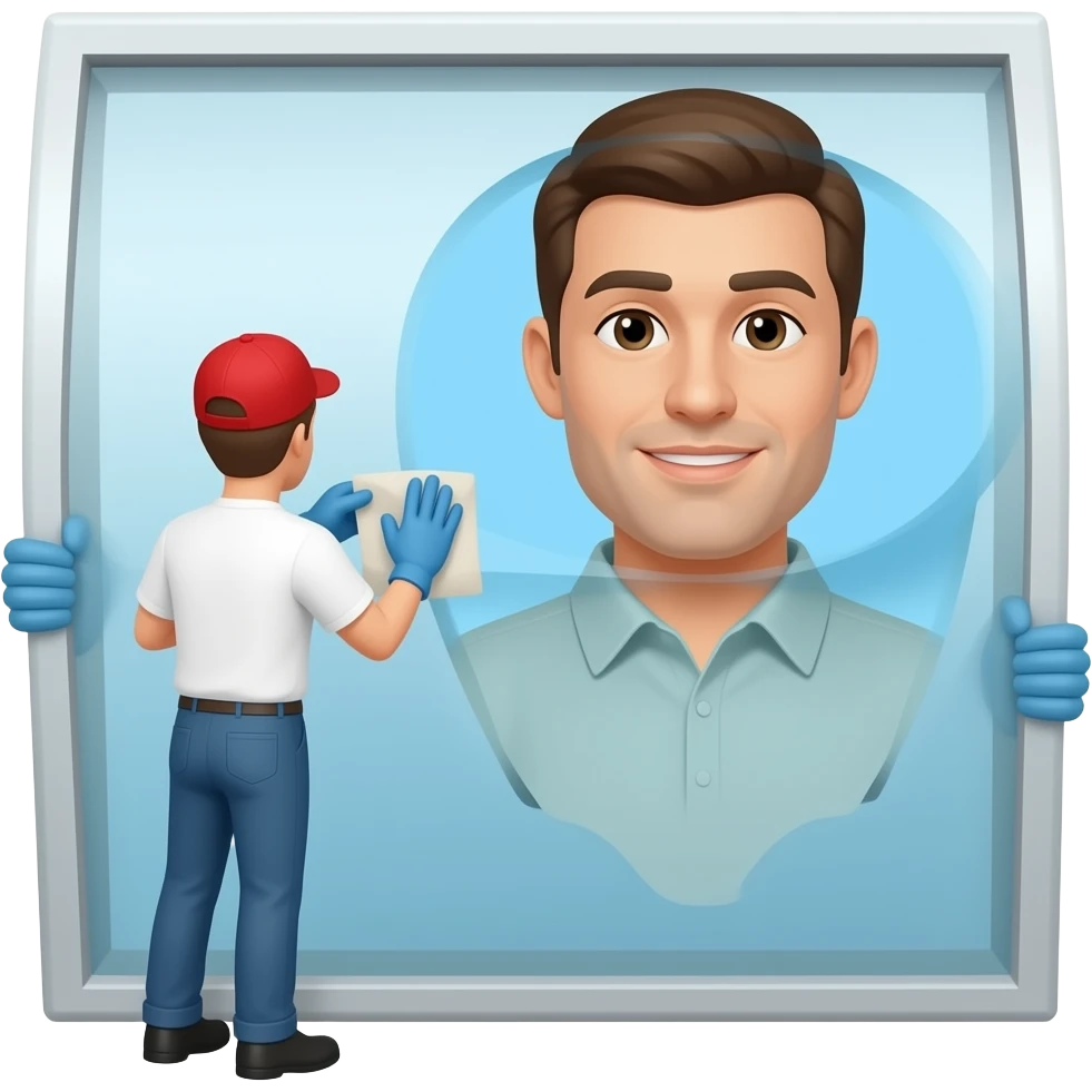 man cleaning a window emoji