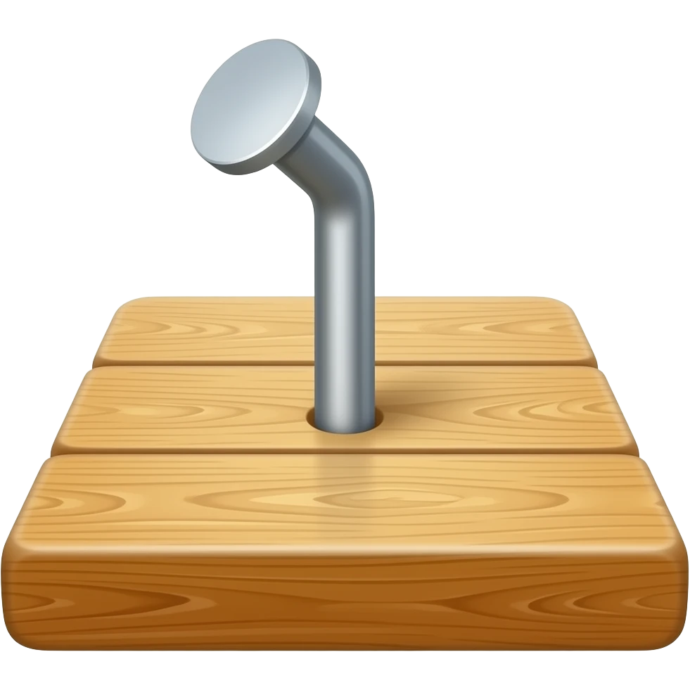 Nail in wood plank emoji