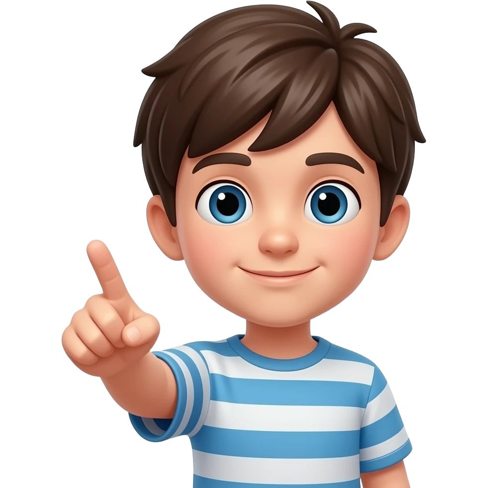 3D pointing boy emoji