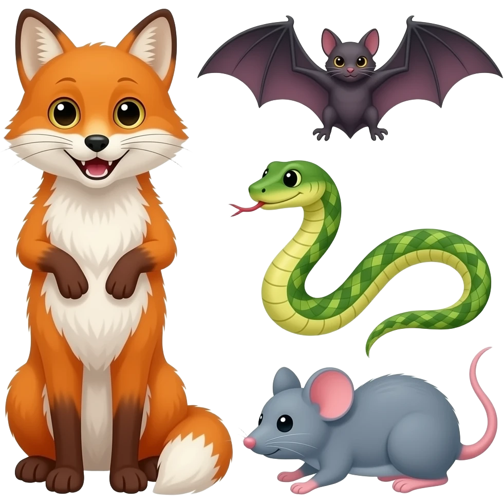 🦊🐍🦇🐈🐀 emoji