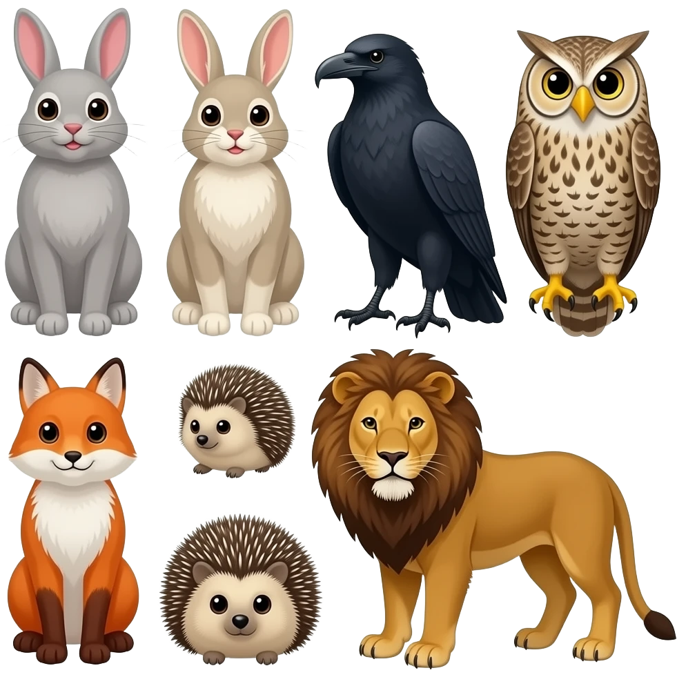 🐈🐇🐦‍⬛🦅🦉🦊🦔🦁🦅 emoji