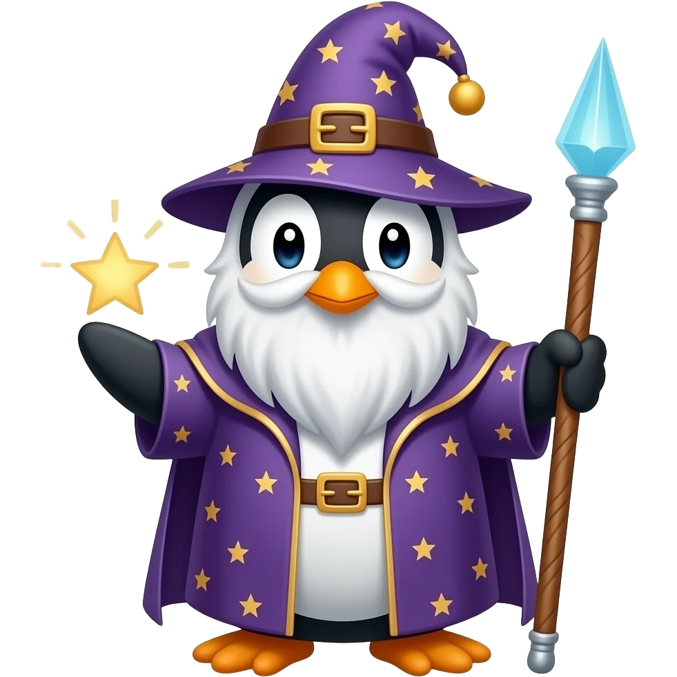 Penguin Wizard emoji