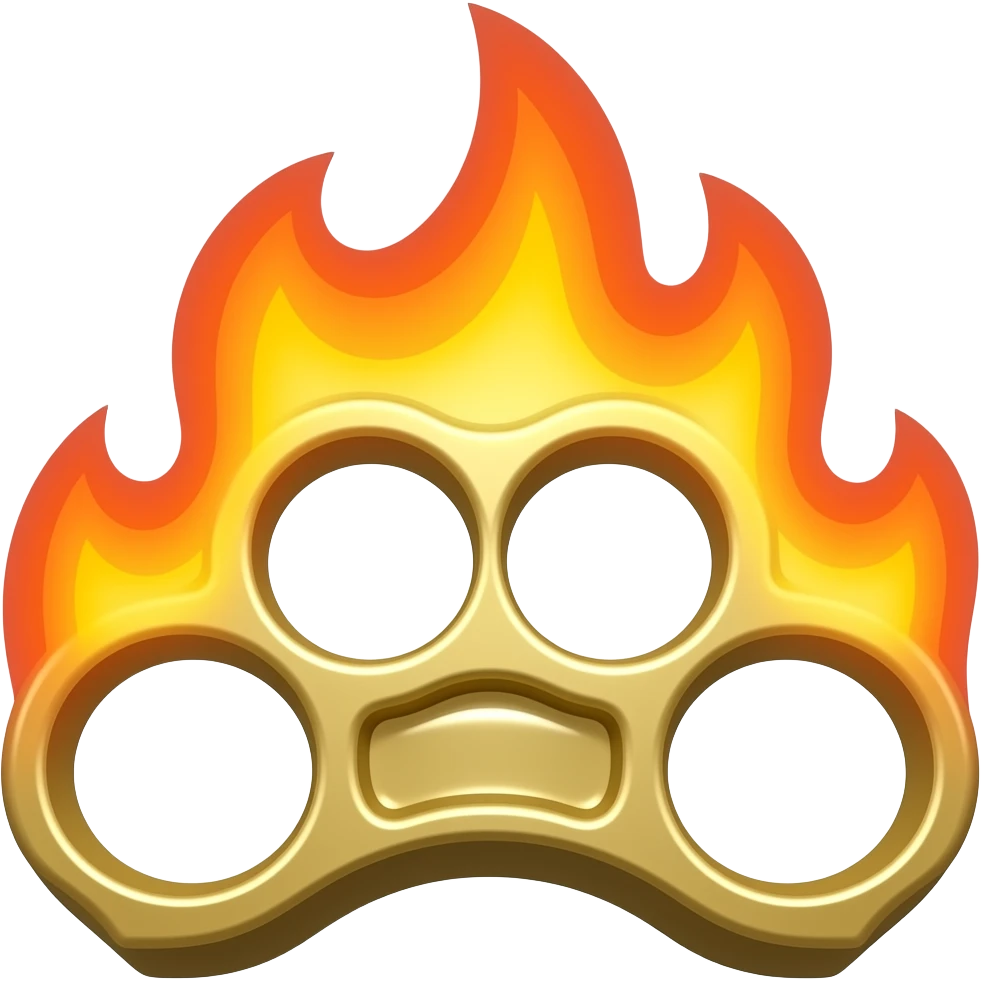 flaming brass knuckles emoji