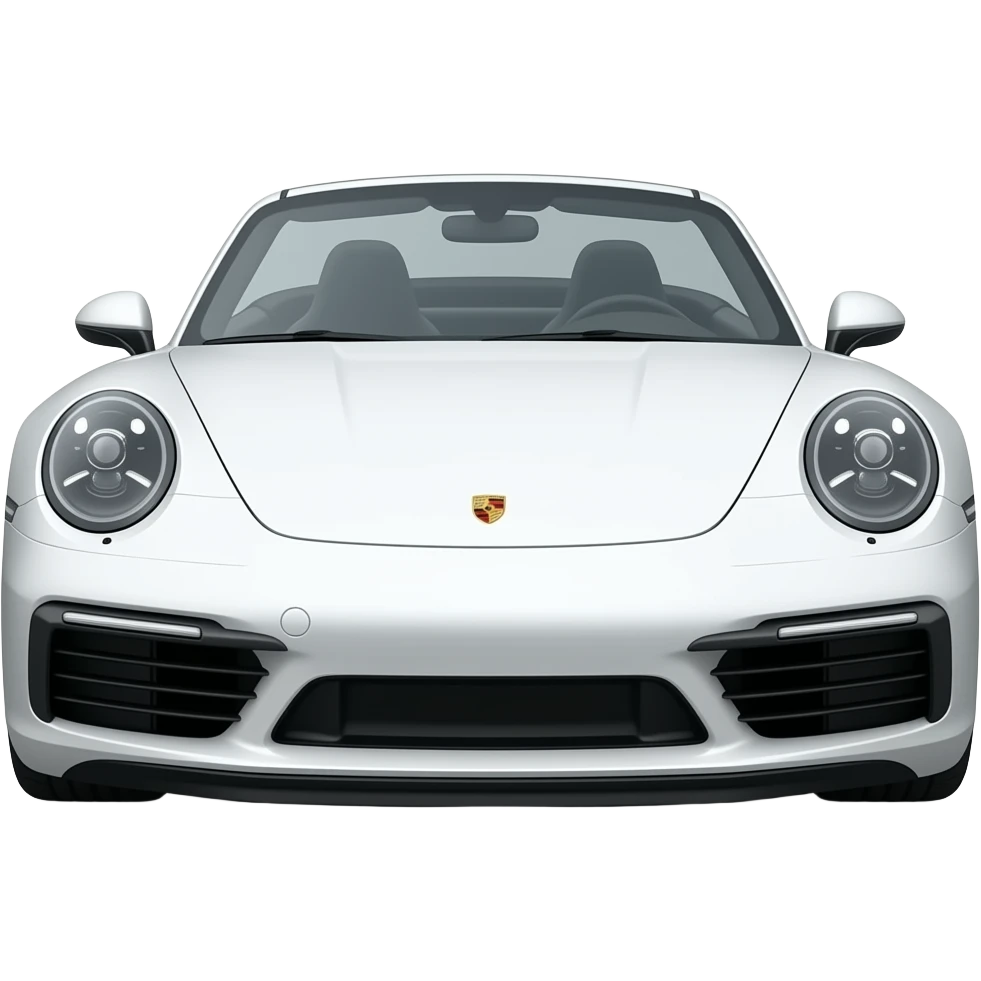 porsche 911 weis cabriolet schräg von der seite von vorne  freigestellt ohne spiegelung emoji