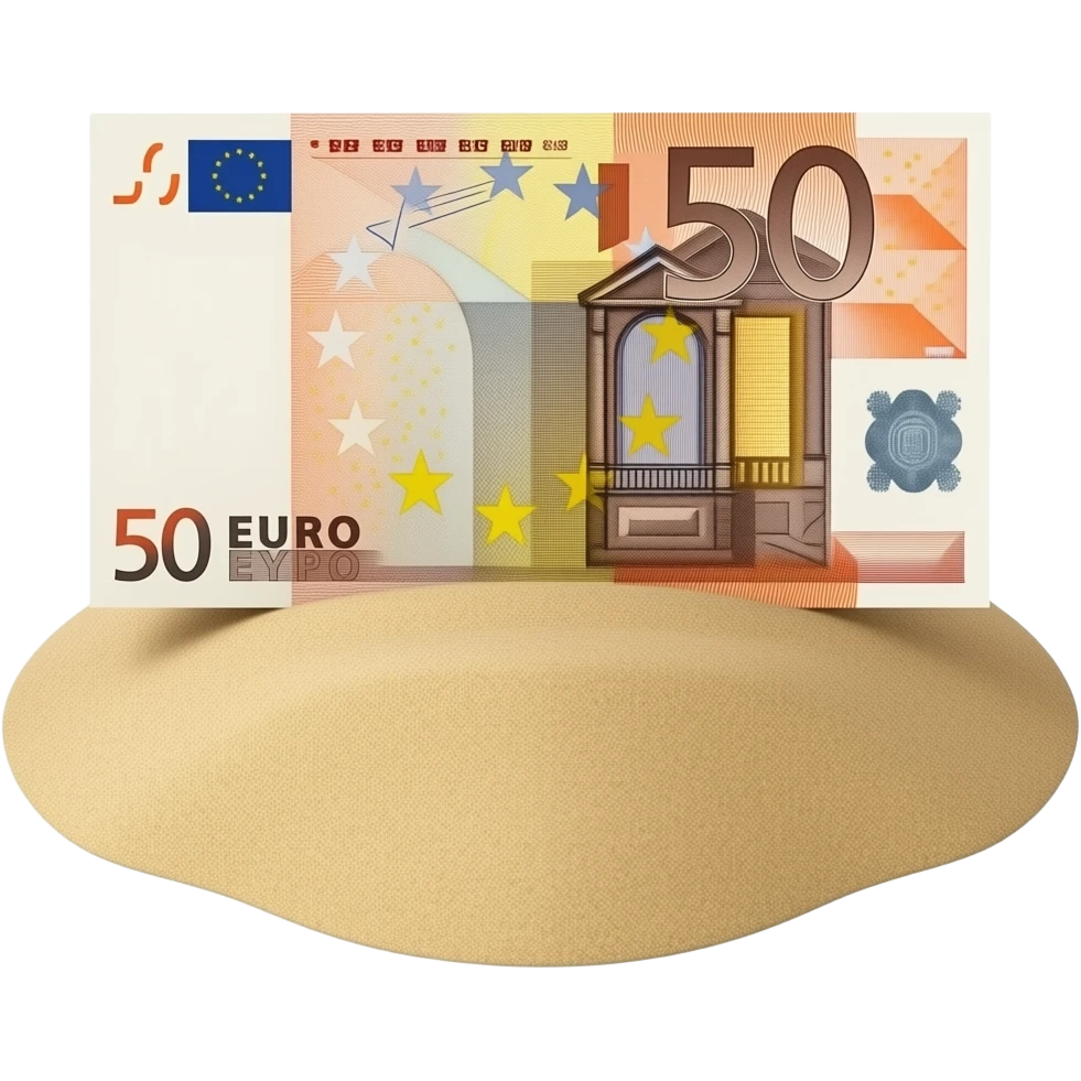 17,5 million euro placed in the sand emoji