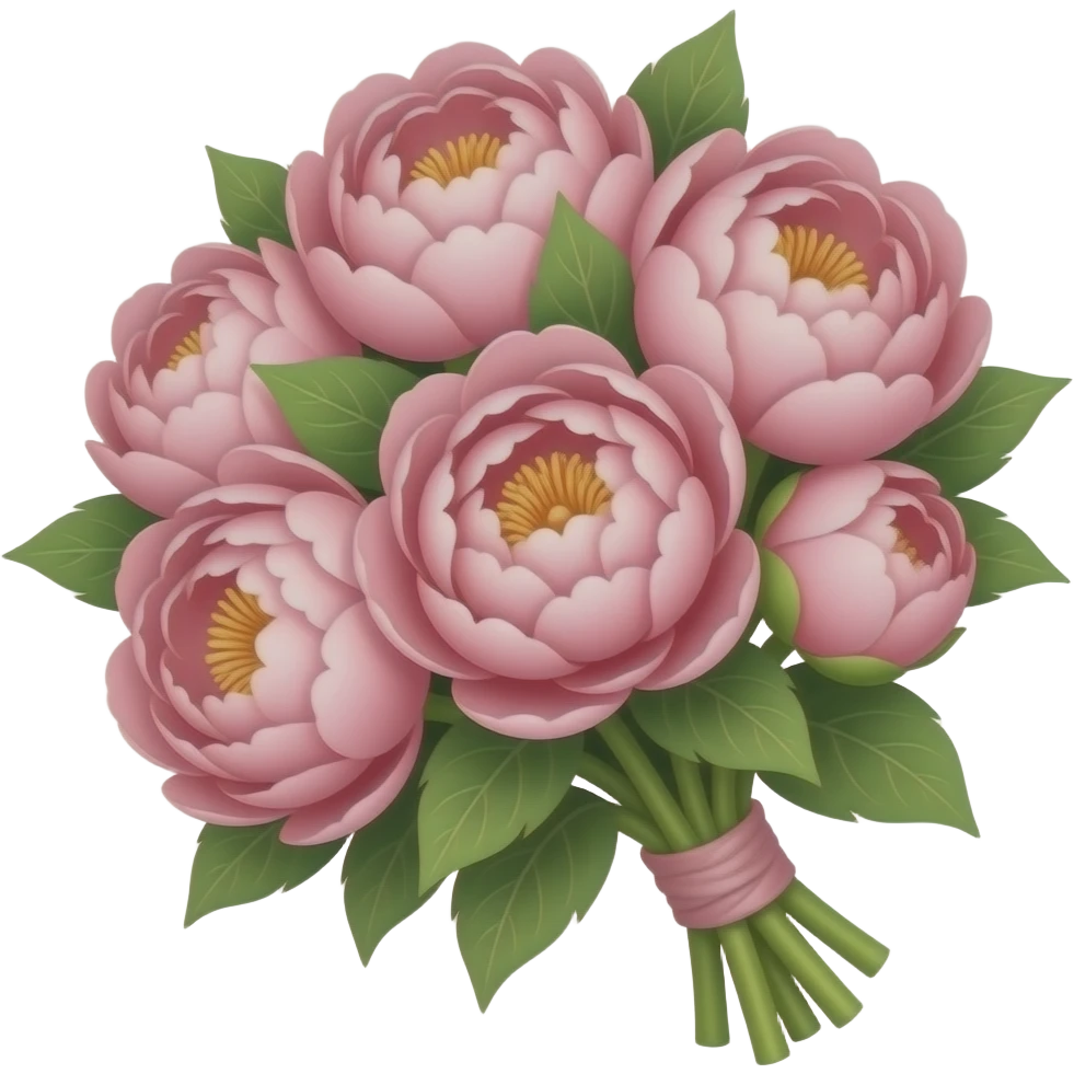 Peony pink bouquet emoji