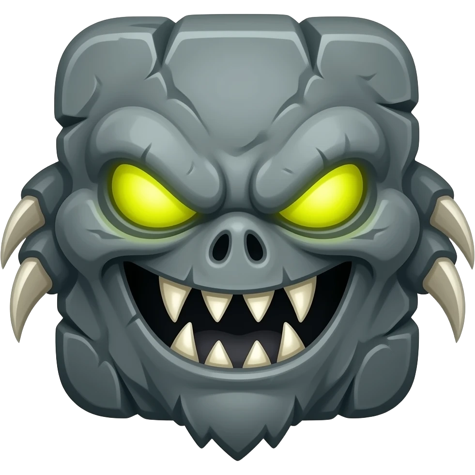 Square shape monster head emoji