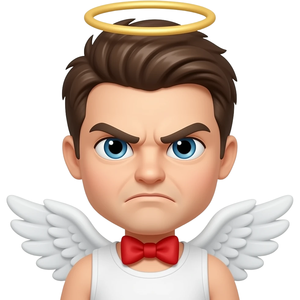 Grumpy cupid emoji