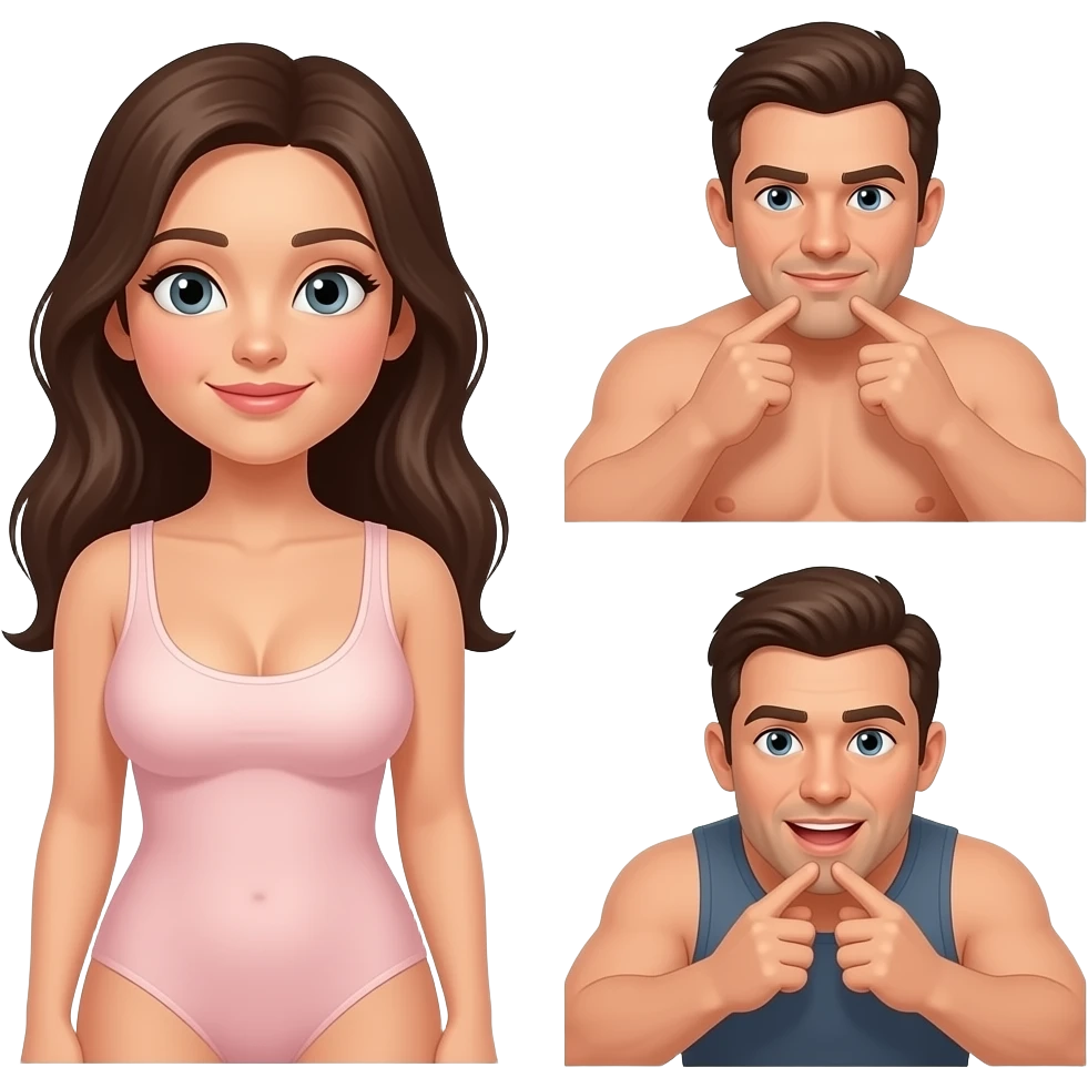 oppai nude girl, man squeeze balls emoji