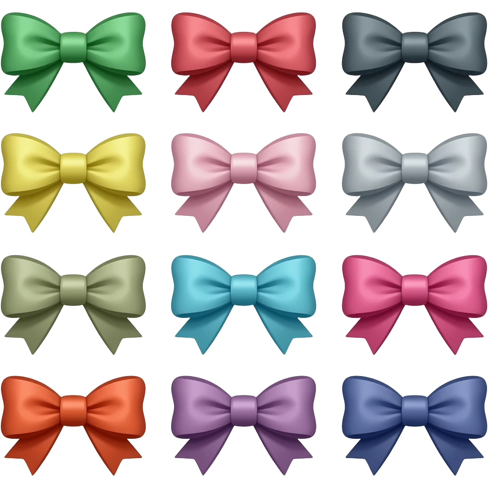 Bow in every shade to copy emoji