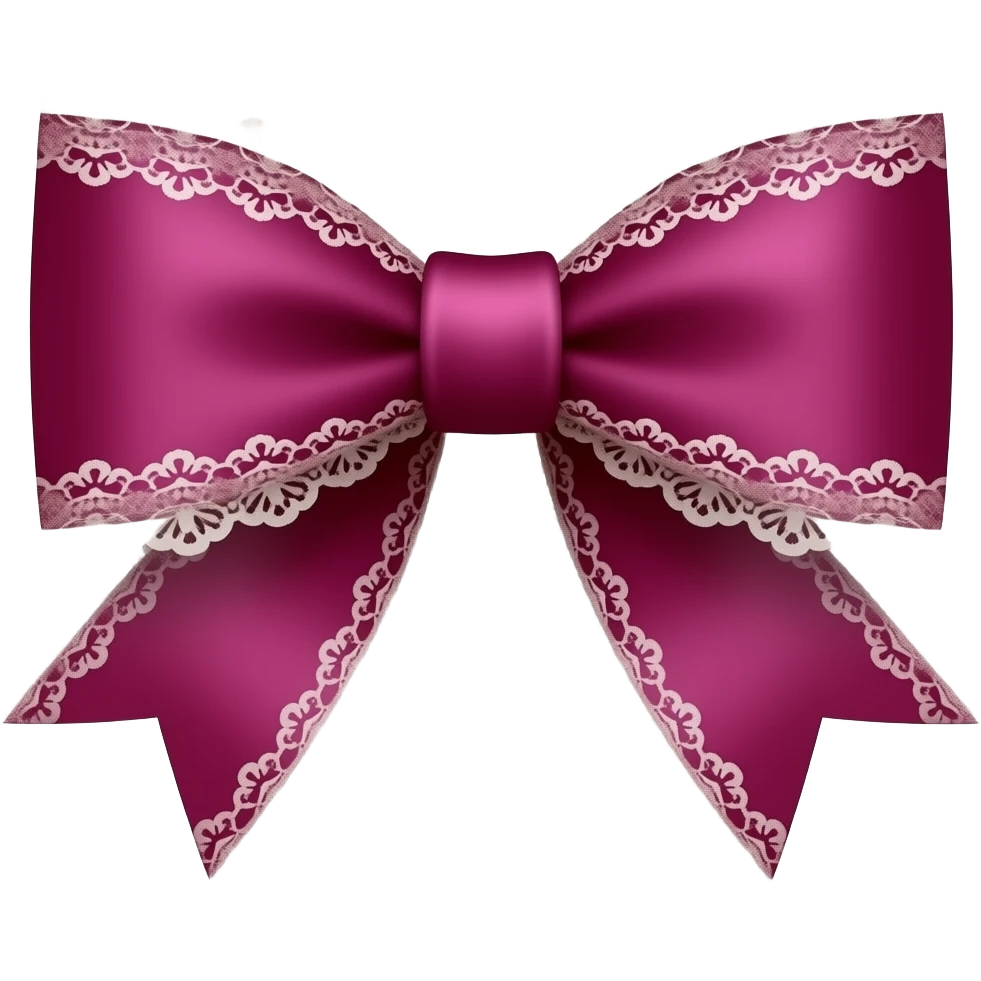 vintage rococo margenta bow with lace and frills emoji