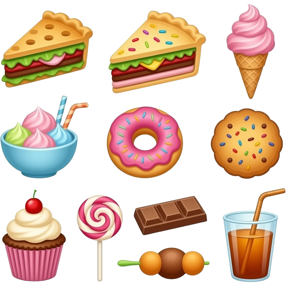 🍢🥧🍦🍧🍨🍩🍪🎂🍰🧁🍫🍬🍭🍡🍮🥤 emoji