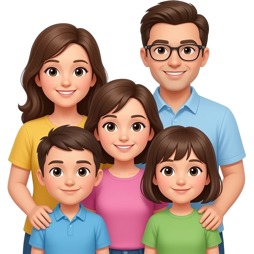 Family of 5 emoji