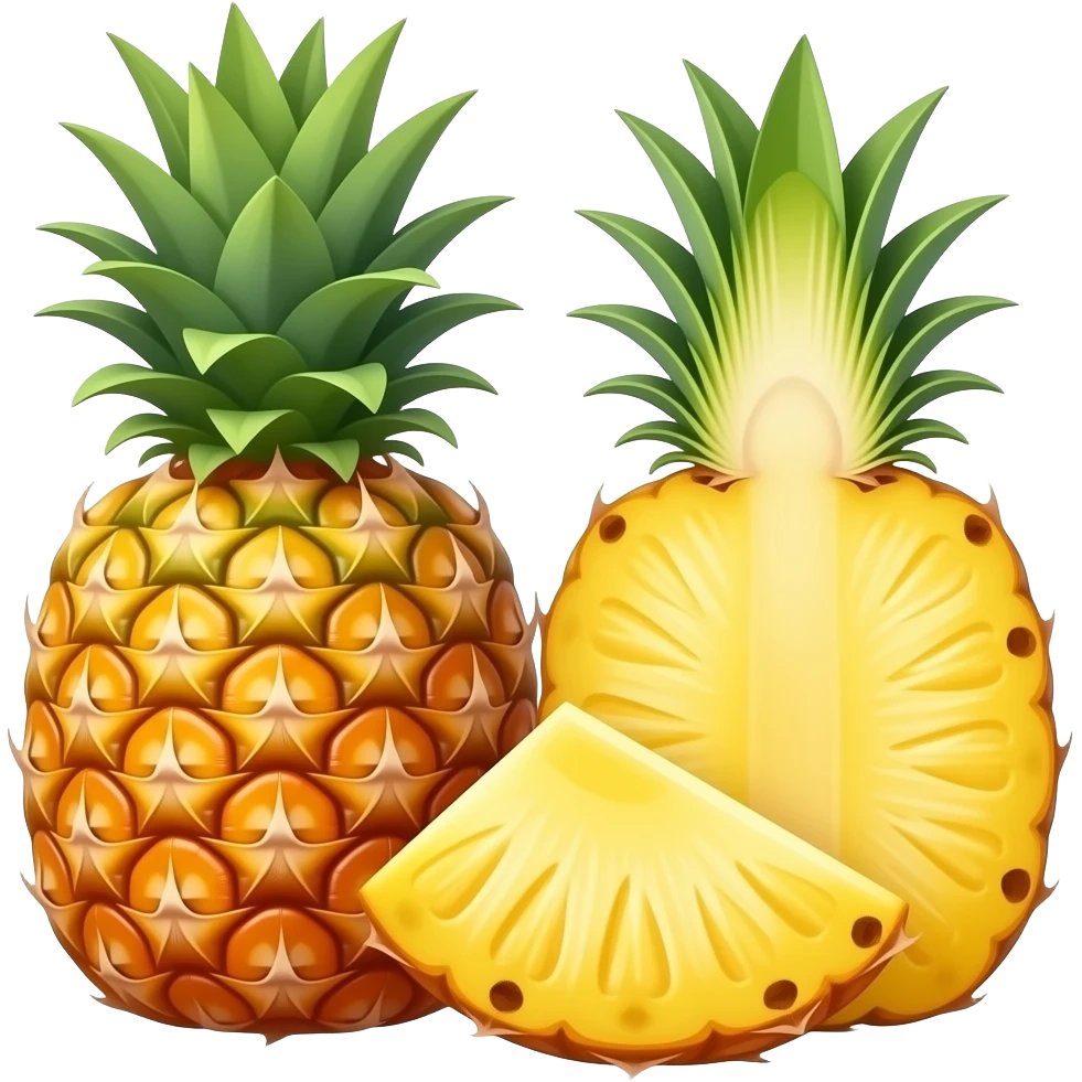 ripe whole and sliced Pineapple emoji